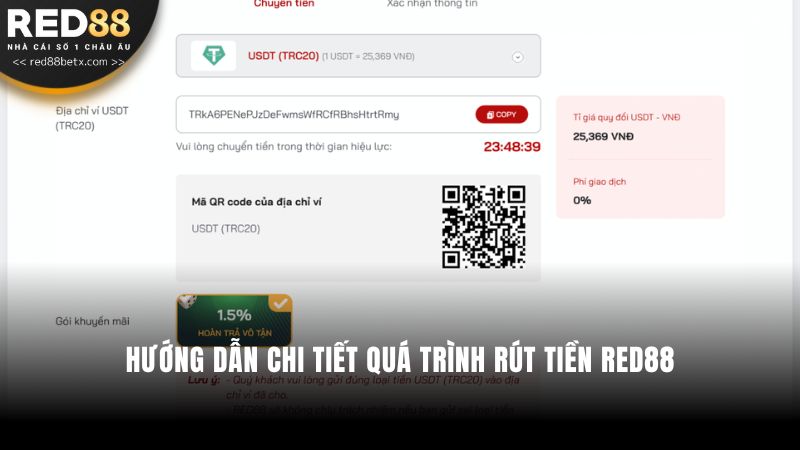 Hướng dẫn chi tiết quá trình rút tiền RED88