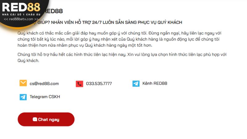Top 4 phương thức liên hệ RED88 tiện lợi không thể bỏ lỡ